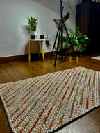 Colorful Handwoven Jute & Cotton Blend Door Mat – Rustic Decorative Floor Mat for Modern Homes
