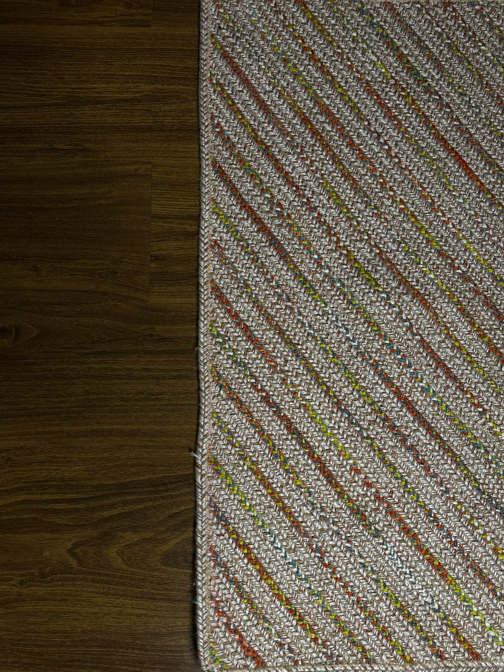Colorful Handwoven Jute & Cotton Blend Door Mat – Rustic Decorative Floor Mat for Modern Homes