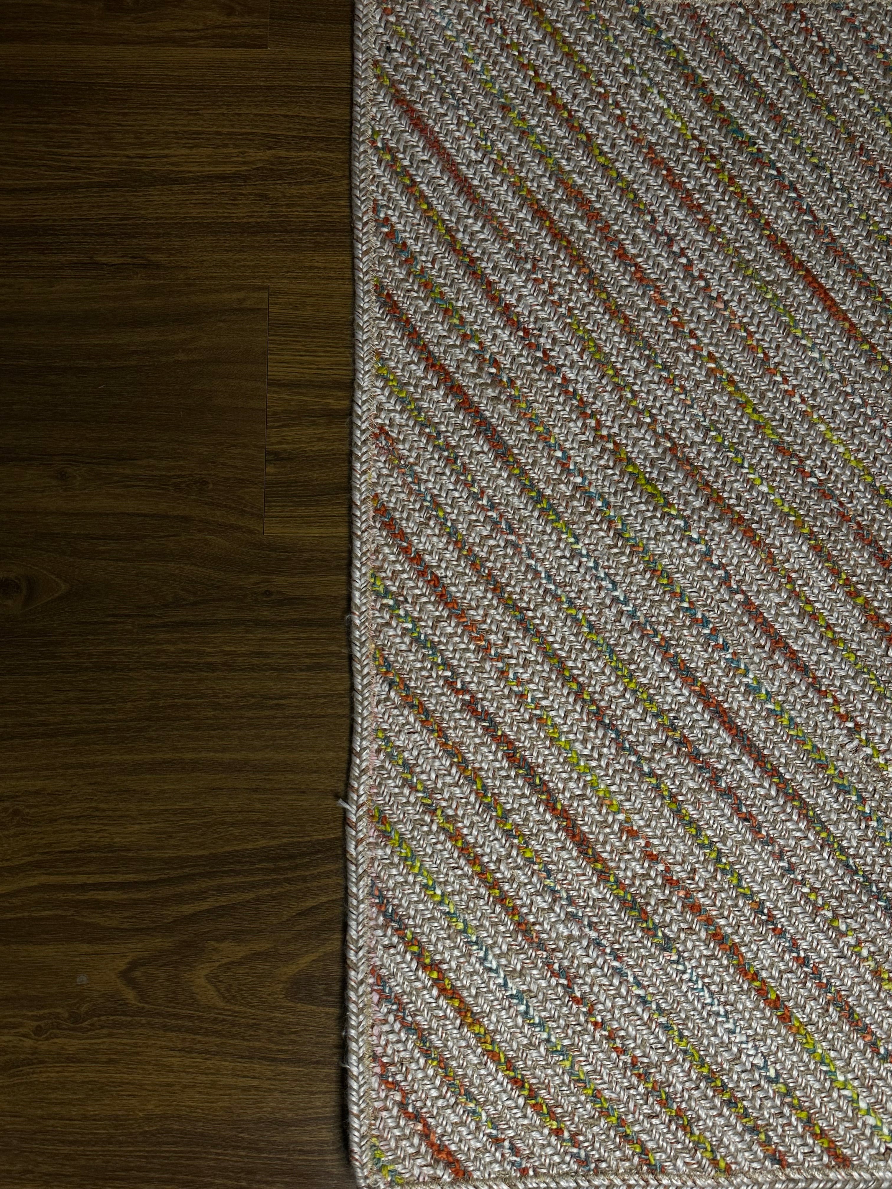 Colorful Handwoven Jute & Cotton Blend Door Mat – Rustic Decorative Floor Mat for Modern Homes