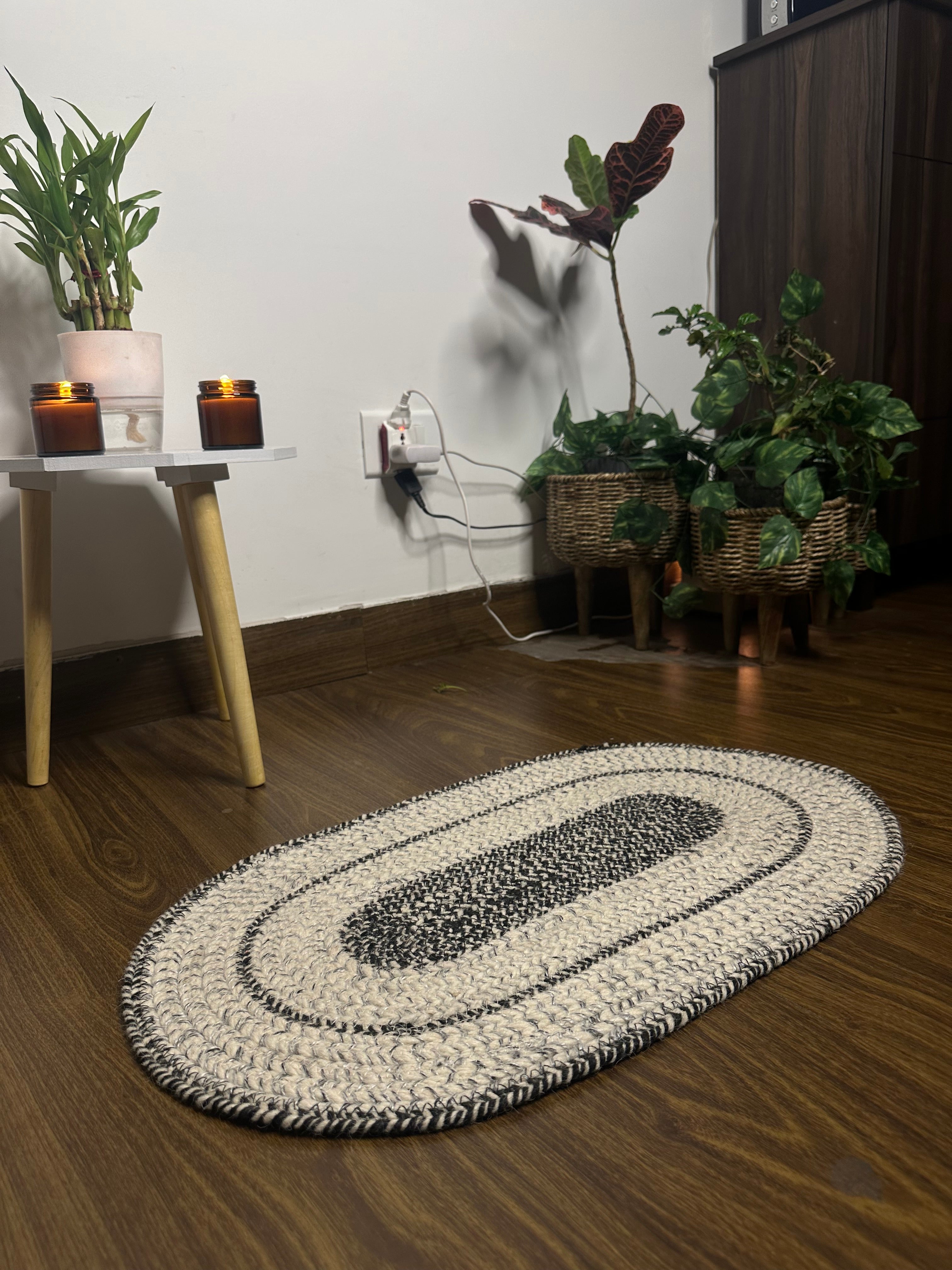 Handcrafted Jute Blend Door Mat for Elegant Home Décor