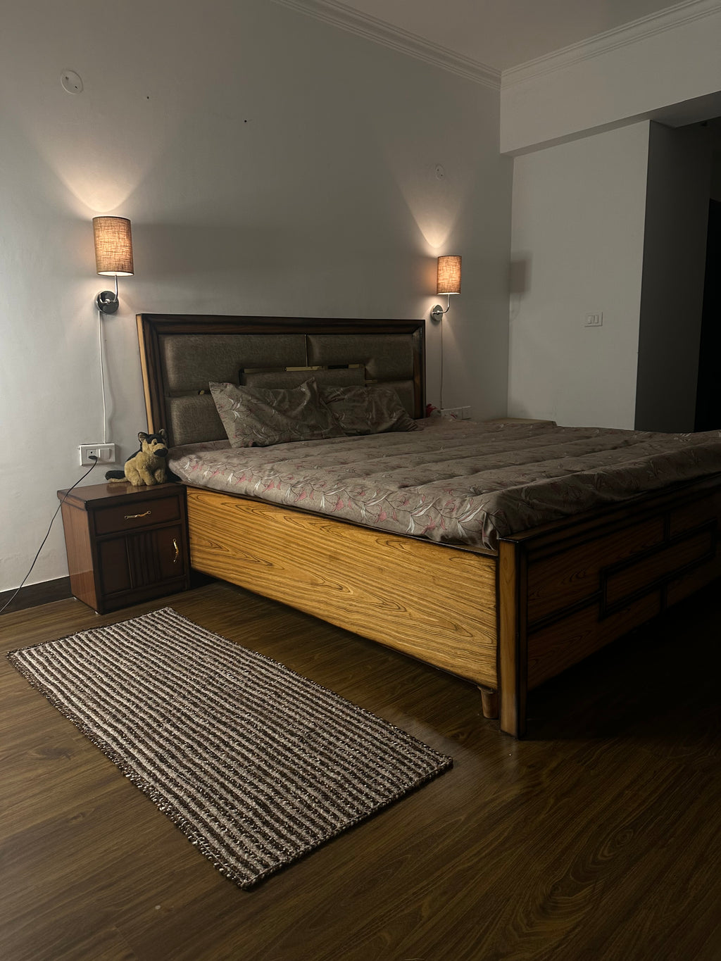 Handcrafted Brown Jute Blend Bedside Runner for Elegant Interiors