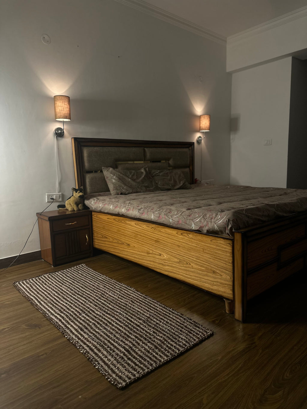 Handcrafted Brown Jute Blend Bedside Runner for Elegant Interiors