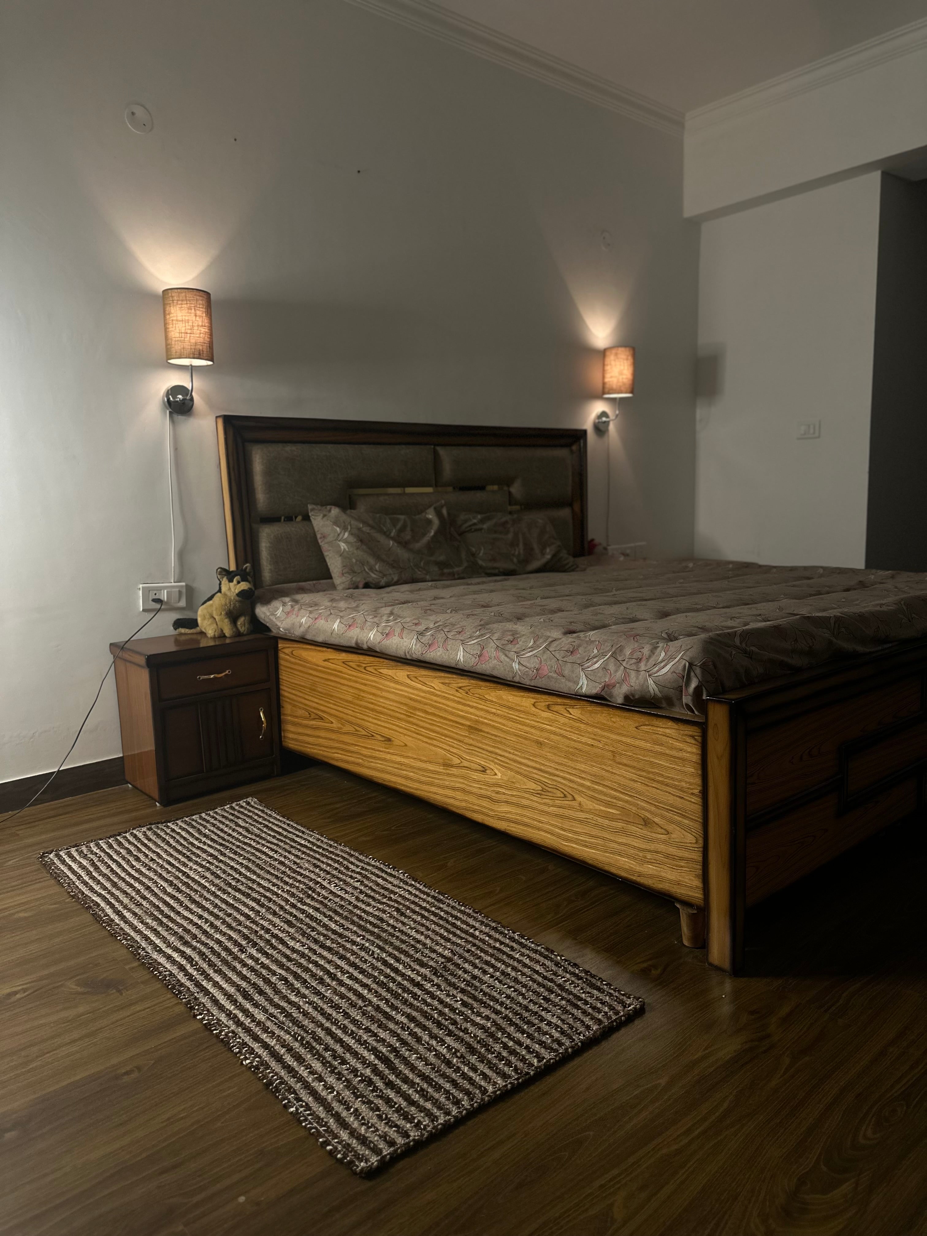 Handcrafted Brown Jute Blend Bedside Runner for Elegant Interiors