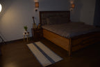 Handcrafted Blue & White Jute Blend Door Mat for Elegant Home Décor