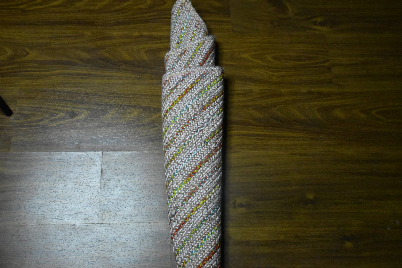 Handcrafted Multicolour Oval Jute Blend Door Mat for Elegant Home Décor